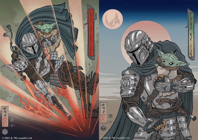 マンドーとグローグーの“親子の絆”にインスパイア SW最新作『マンダロリアン』浮世絵特別ビジュアル解禁